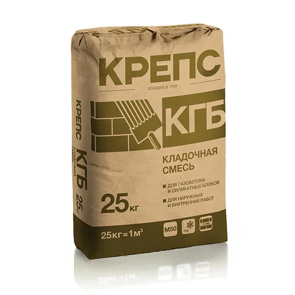 Клей монтажный КРЕПС КГБ для газобетона и силикатных блоков 25 кг