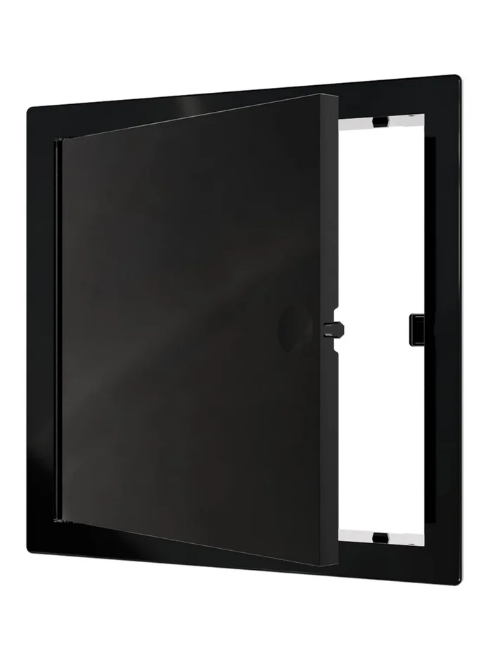 Люк ревизионный LN фланец 150х150 нажимной 172х172 пластик Black EVECS, ЭРА