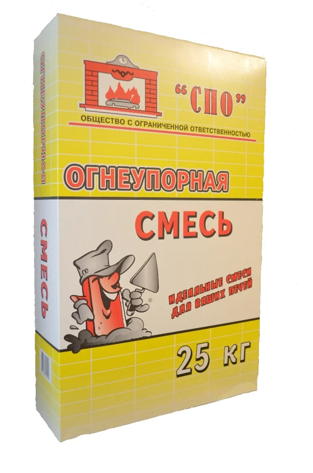 Смесь печная огнеупорная БОРОВИЧИ СПО для печей и каминов 25 кг (до +1750°С)