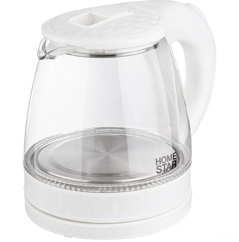 Чайник HOMESTAR HS-1053 (1,2 л.) стекло, пластик белый