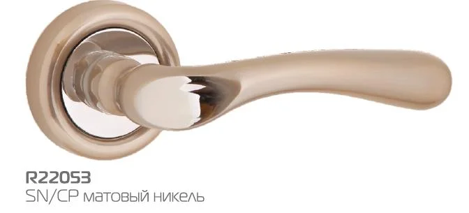 Ручка дверная HANDLE DESIGN KORO R22053 SN/CP матовый никель