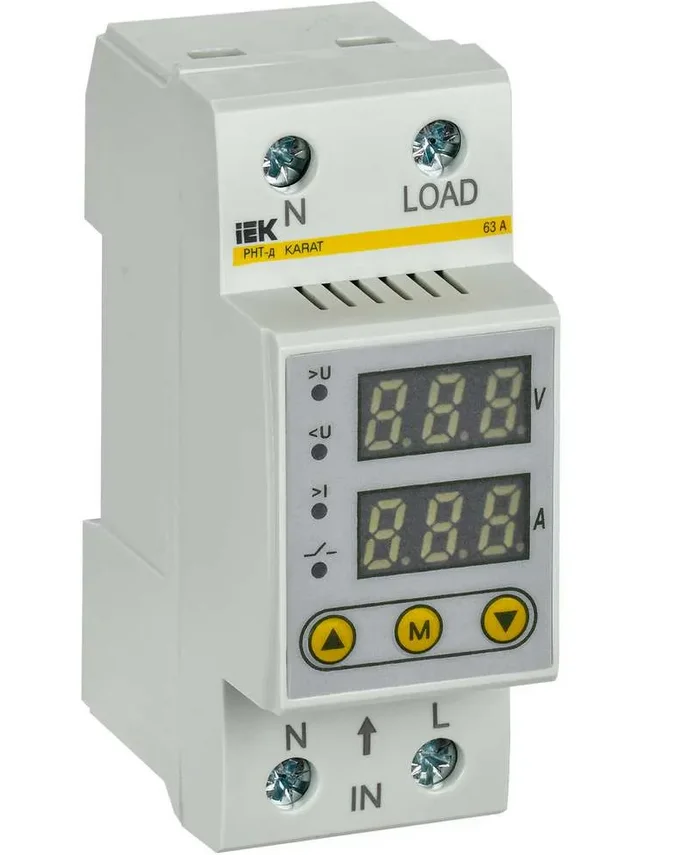Реле напряжения и тока РНТ-д 1ф 36мм 63А IEK IVC21-1-63