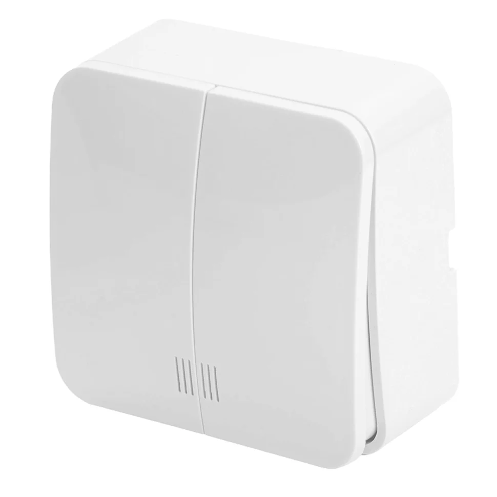 Выключатель двухклавишный ОП с индикатором 250В, 10А, IP20, серия София, белый, MSW10-21-01