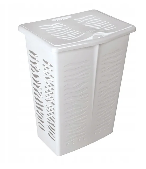 Корзина для белья Keeplex Regular с откидной крышкой 60л 48х34,5х59,5см белое облако