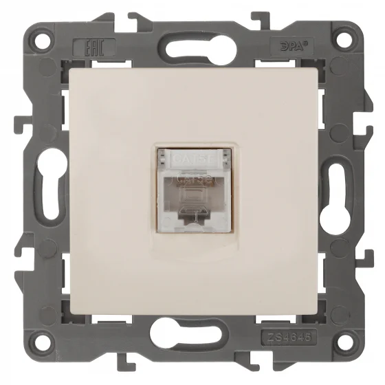 Розетка информационная СП (RJ45) Эра22 Elegance слоновая кость, арт.14-3107-02