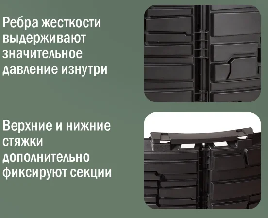 Компостер садовый «Бастион» усиленный, черный (люк черный), 810 л