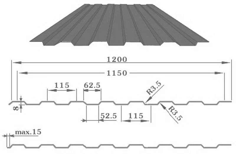 Профнастил С-8(Тип), 0.45 мм Print ** 1.2 * м2