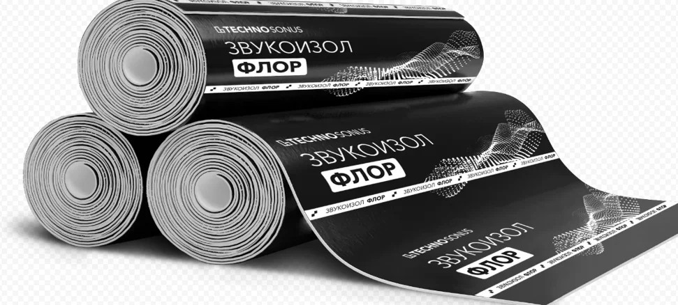 Полотно для гидро-звукоизоляции Звукоизол Флор (10м x 1м х 4,5мм) 10м2