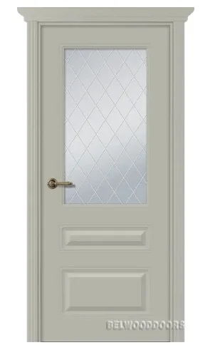 Дверь BELWOODDOORS "Роялти" стекло Мателюкс белый витраж 60 (21-7) эмаль шелк