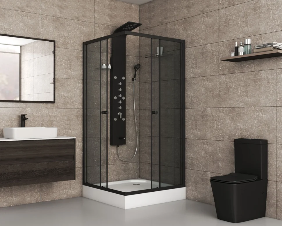 Уголок душевой NIAGARA NG-009-14QT (900х900х1950) низкий поддон (13см) стекло ТОНИРОВАННОЕ, арт. 0091432QT