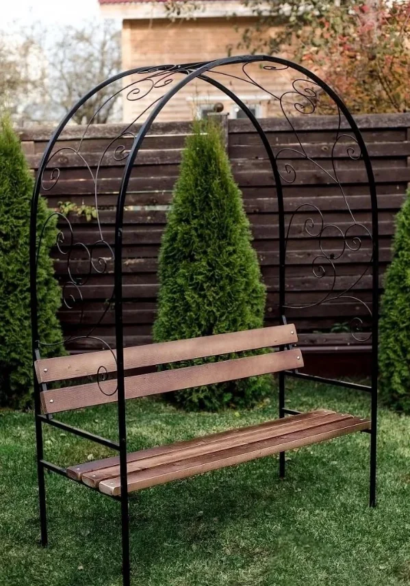 Скамья "Арка" с пропиткой масляным антисептиком