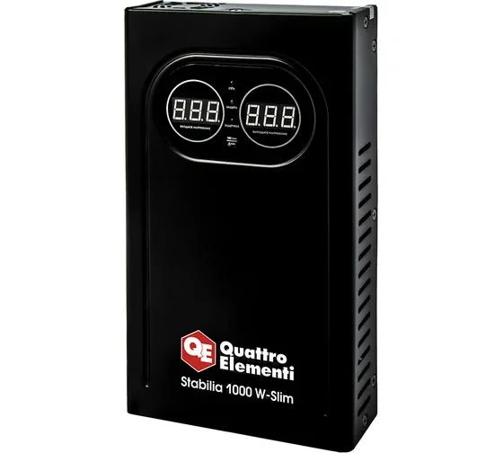 Стабилизатор напряжения QUATTRO ELEMENTI Stabilia 1000 W-Slim (1000 ВА, 140-270 В, настенный)