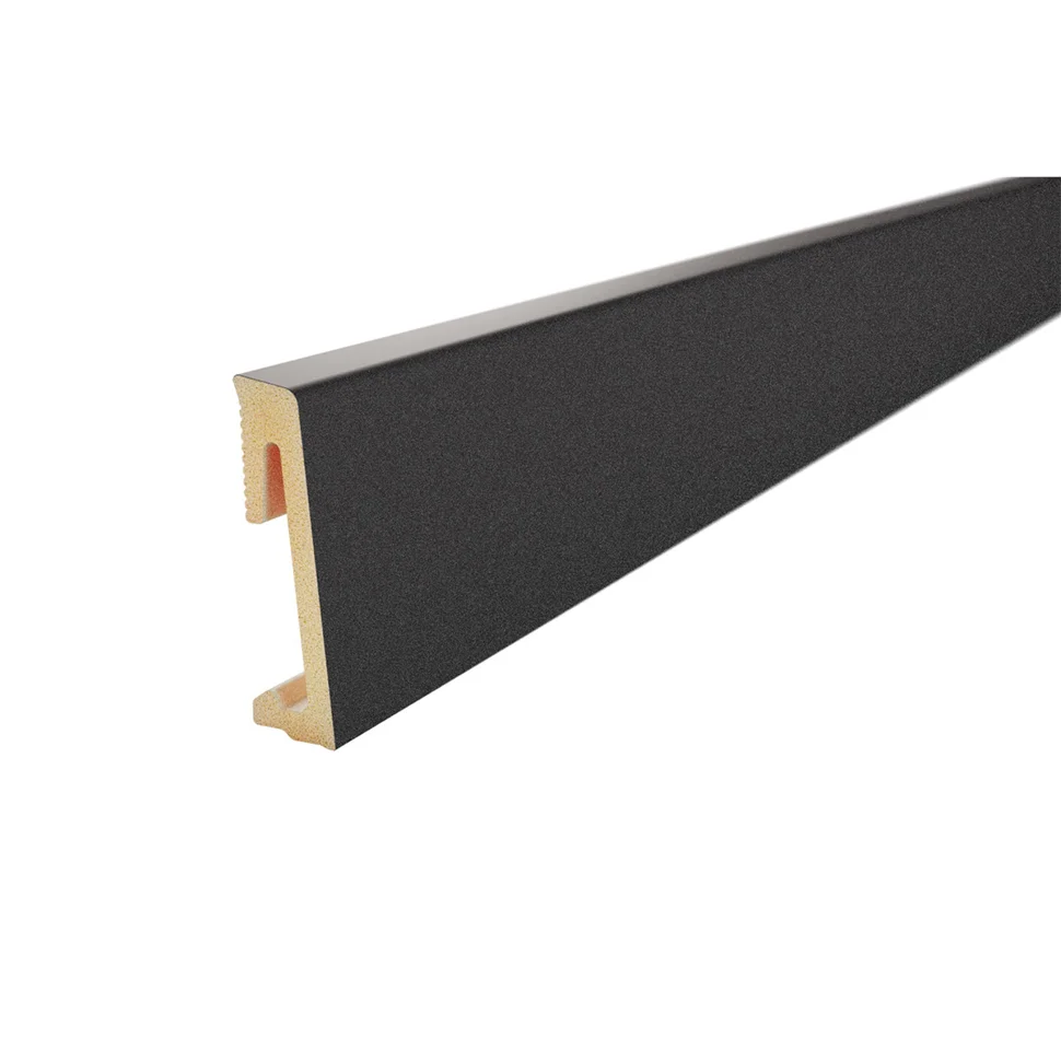 Плинтус SALAG ALPHA Czarny RAL9005 (черный) 60мм ПВХ гибкий 2,2 м