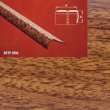 Порог АПУ 006 алюминиевый 2700*41*21 мм угловой наружный (14 дуб деревенский)