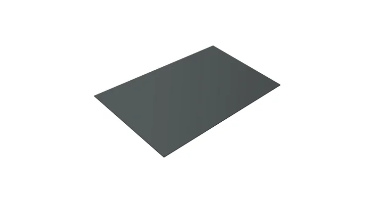 Плоский лист PE RAL 7005 (серая мышь), 0.45 мм, 1,25*2 м.п., пл=2.5м2 (в пленке)