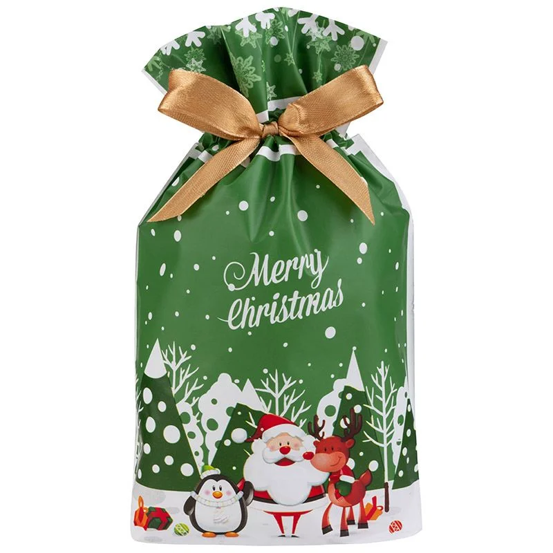 Пакет подарочный с затягивающей лентой "С Новым годом", 10 шт, 14,5*22,5 см