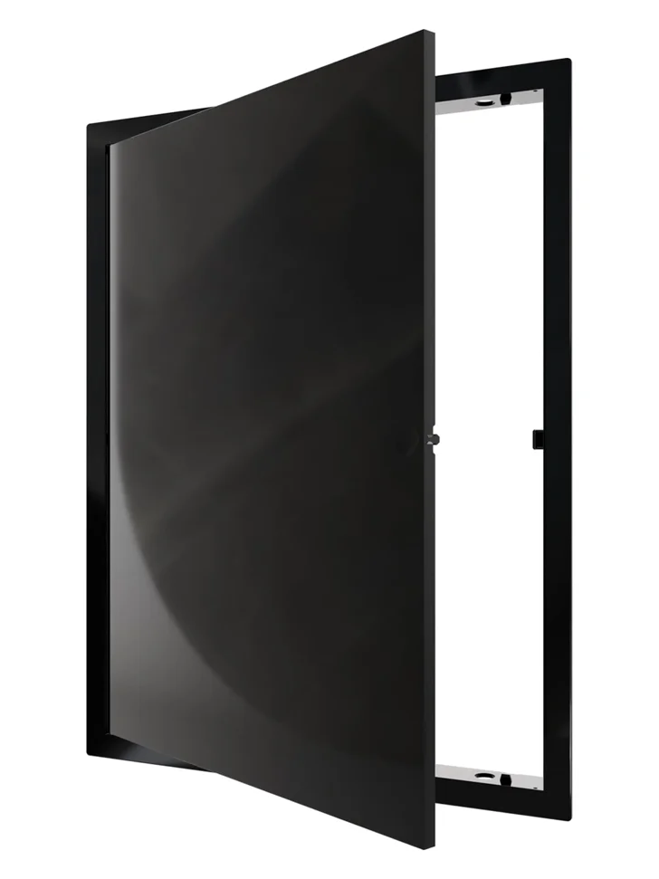 Люк ревизионный LN фланец 300х400 нажимной 327х427 пластик Black EVECS, ЭРА