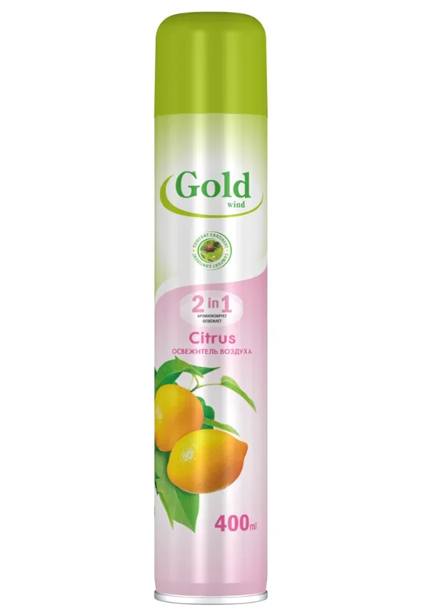 Освежитель воздуха GOLD WIND, 2 в 1, сухое распыление, 405 мл, green grass
