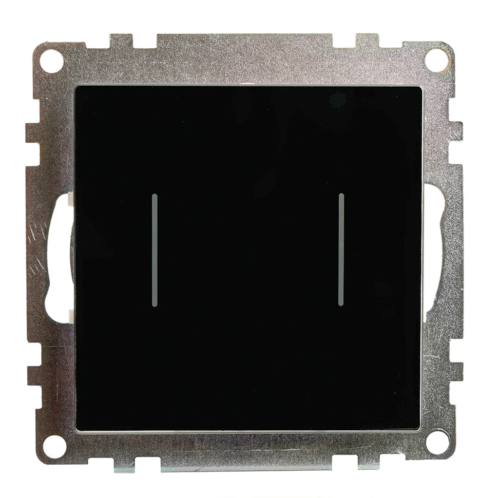 Выключатель двухклавишный сенсорный СП 250В, 5А, (механизм), черный (GLS2-7204-05) Катрин STEKKER