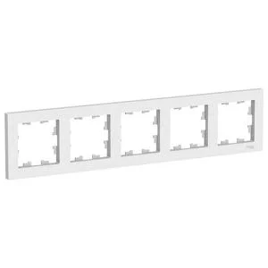 Рамка 5-местная AtlasDesign белая, Schneider Electric ATN000105