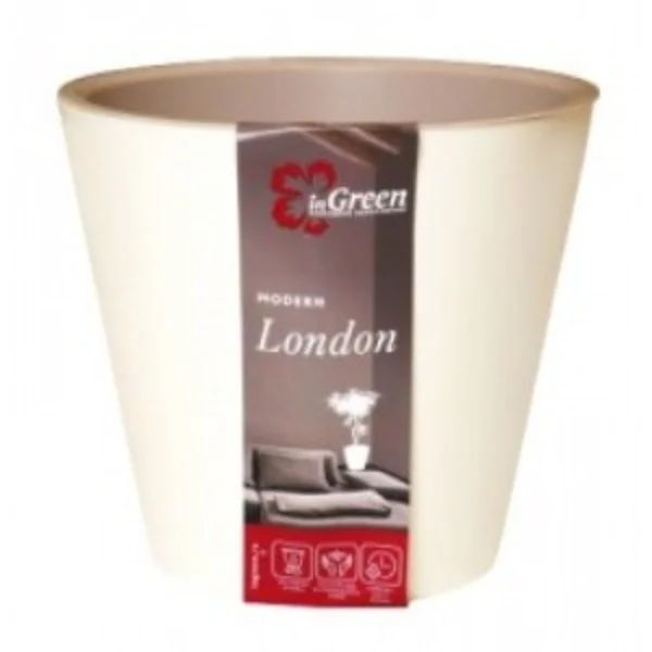 Горшок для цветов London D 12,5 см, 1л сливочный