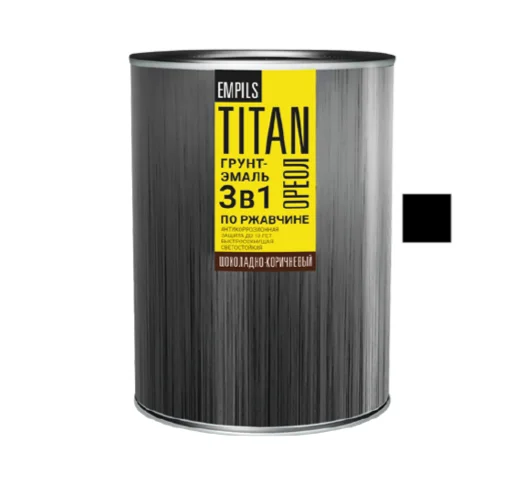 Грунт-эмаль по ржавчине черная (RAL 9005) 0,9кг ОРЕОЛ TITAN