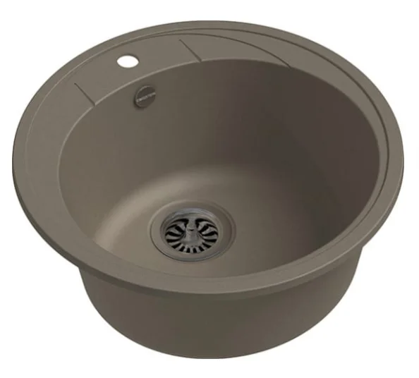 Мойка кварцевая EWIGSTEIN Elegant R45 1-чаша D-484мм темно-бежевая