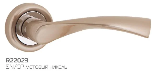 Ручка дверная HANDLE DESIGN CAEN R22023 SN/CP матовый никель