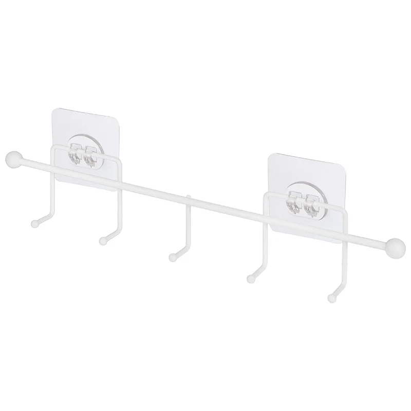 Вешалка с 5 крючками WHITE (крепление: самоклеящаяся основа)