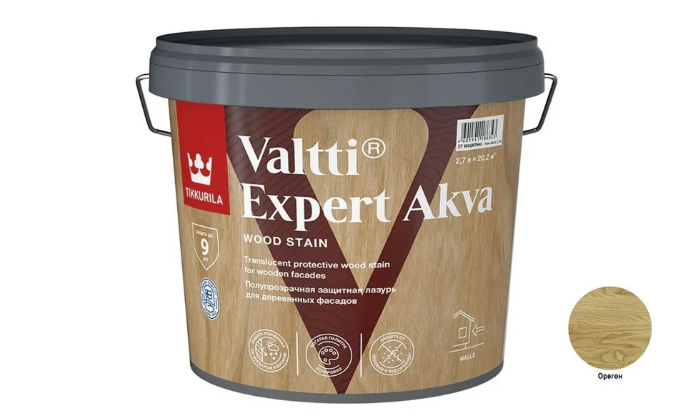 Антисептик лессирующий Tikkurila VALTTI EXPERT AKVA 2,7л орегон