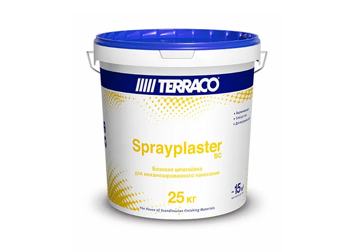 Шпаклевка готовая TERRACO Sprayplaster BC базовая для механизированного нанесения 25кг
