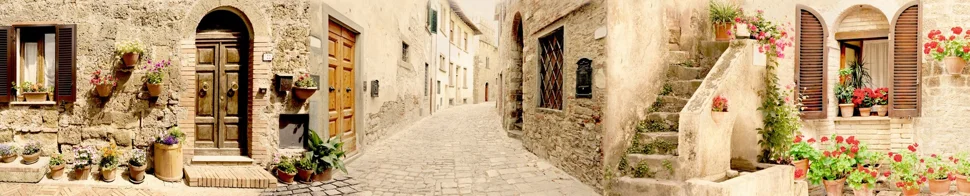 Панель-фартук АВС пластик фотопечать Европейская улочка 3000*600*1,3мм ПАНЕЛЬПЛАСТ МЕДИУМ