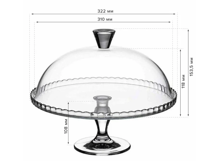 Блюдо PSB 95200 на ножке с крышкой d=322мм Patisserie