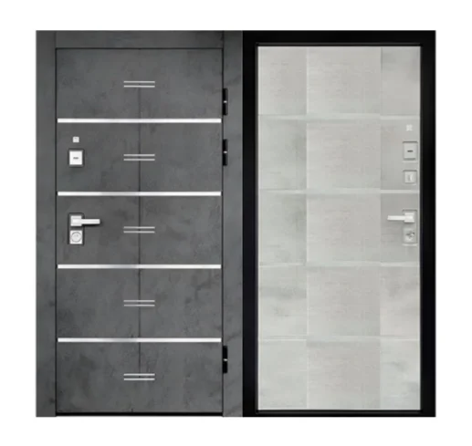 Дверь мет. ДВЕРИ РЕГИОНОВ ФЛАГМАН Z 985х2050 "Л" бетон графит/бетон светлый