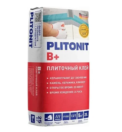 Клей плиточный PLITONIT B+ высокопрочный 25 кг