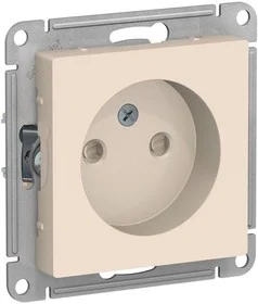 Механизм розетки 1-м СП AtlasDesign 16А IP20 без заземления, защ. шторки беж ATN000249 Schneider Electric
