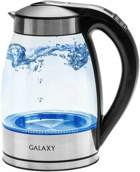Чайник электрический Galaxy LINE GL 0556, черный, стекло, 2200 Вт, 1,8 л