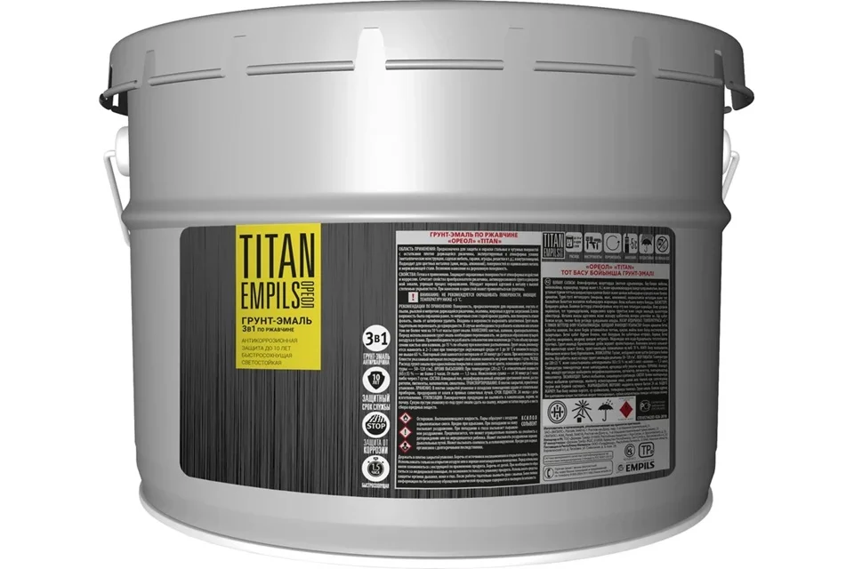 Грунт-эмаль по ржавчине зеленая (RAL 6005) 8,5л ОРЕОЛ TITAN