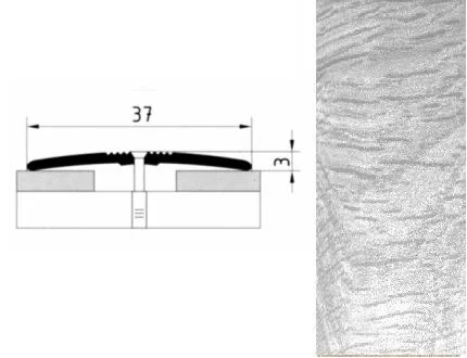 Порог АПС 003 алюминиевый 1800*37*3 мм одноуровневый (ОС-004)