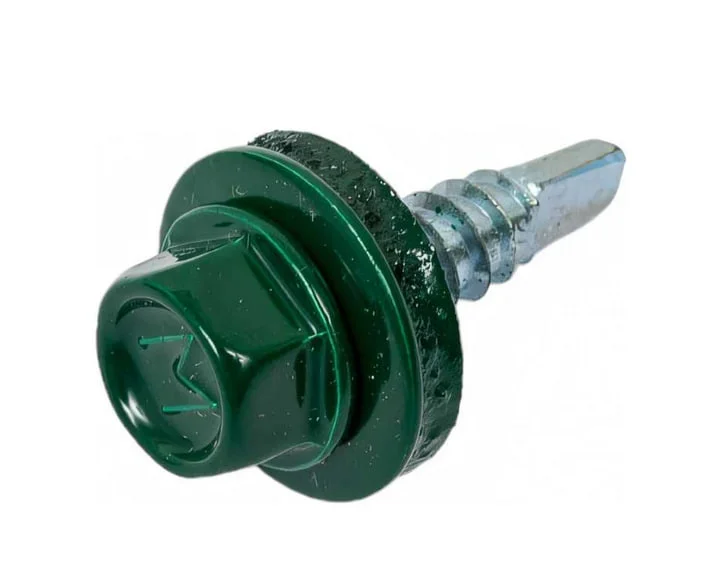 Саморез кровельный 4,8x19 сверло №2 (зелёный моx) RAL 6005 (уп 70шт) Biskrep