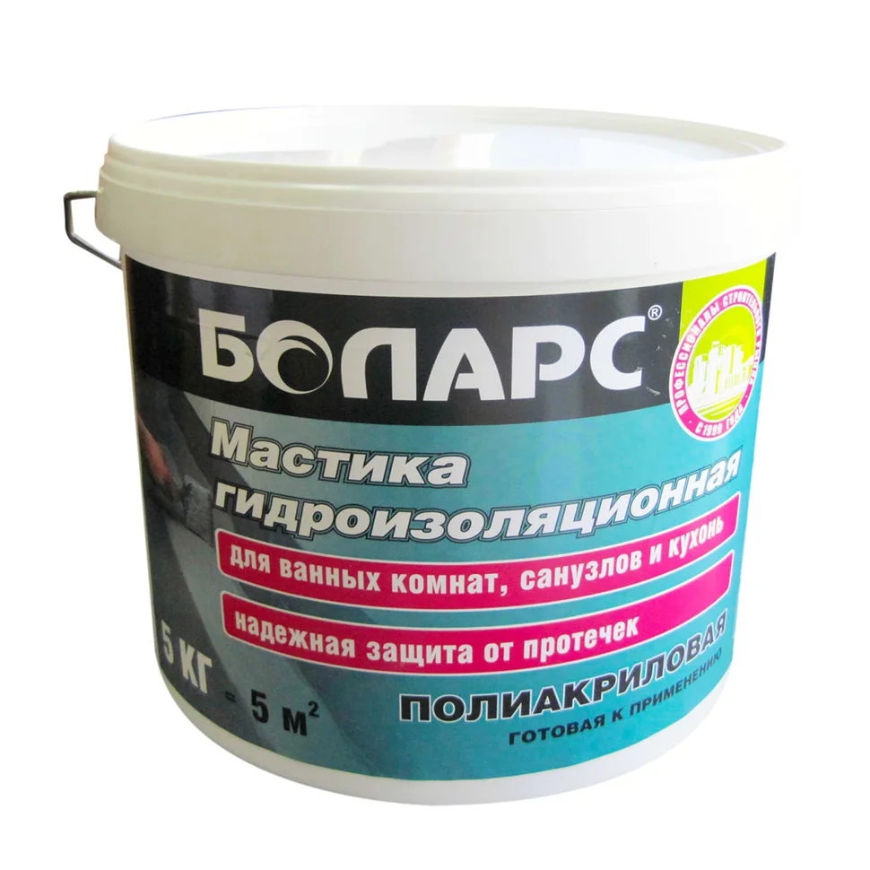 Мастика гидроизоляционная БОЛАРС полиакриловая 5 кг