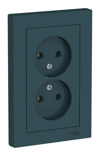 Розетка 2-местная СП AtlasDesign 16А без заземления, изумруд ATN000820 Schneider Electric