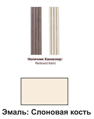 Наличник дверной каннелированный ОКА 70*10*2150 мм эмаль слоновая кость (массив ольхи)