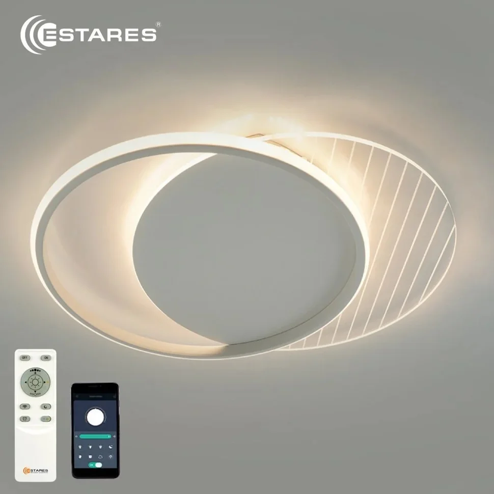 Светильник управляемый светодиодный AMATO 60W 2R-APP-400x505x52-WHITE/WHITE/CLEAR-220-IP20