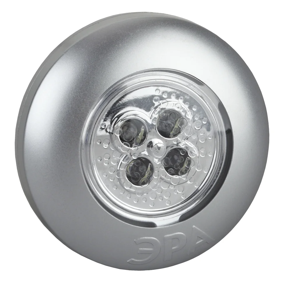 Фонарь пушлайт ЭРА SB-503 "Аврора" 4xLED, 3xAAA, серебристый
