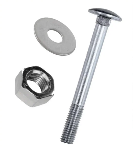 Болт с потайной головкой и квадратным подголовком с гайкой и шайбой Zn M 10х140 DIN603 (2 шт) SteelRех