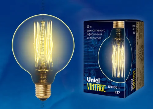 Лампа накаливания 60W E27 220V Шар прозрачный(G80) Винтаж IL-V-G80-60/GOLDEN VW01