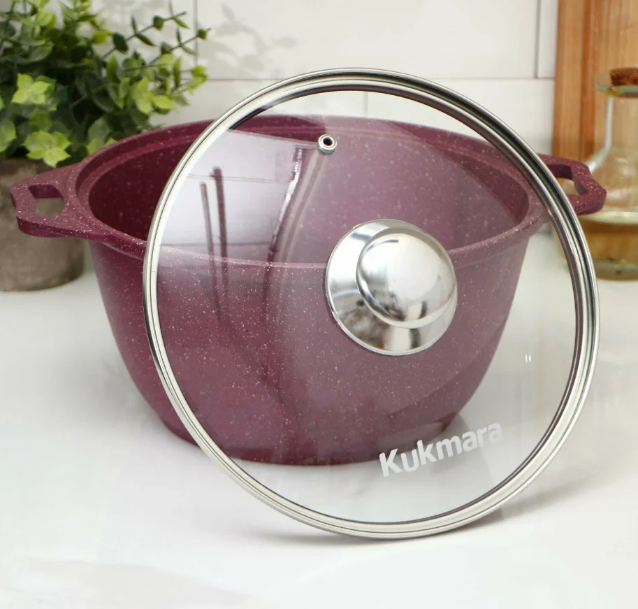 Кастрюля Kukmara k31tsm со стеклянной крышкой "Trendy style" (mystery), 3л