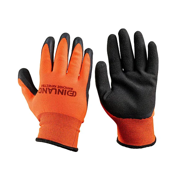 Перчатки полиэфир оранжевые, латекс FINLAND, 10 размер, арт. 2593-10