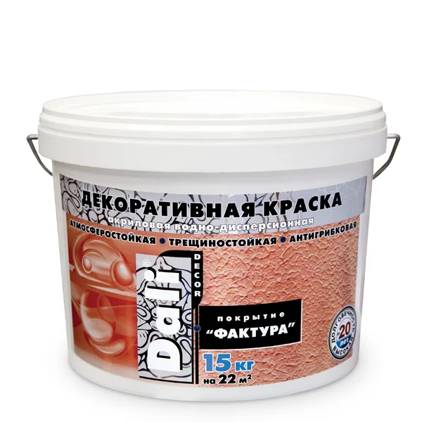 Краска декоративная Dali-Decor "Фактура" База А (белая), 15кг ( Т-ра перевозки не ниже +5град)